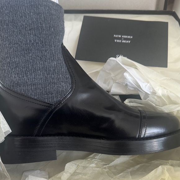 New In Box J. Crew Black Spazzo Ribbed-knit Cuff Boots||Size 7.5 - Picture 3 of 8